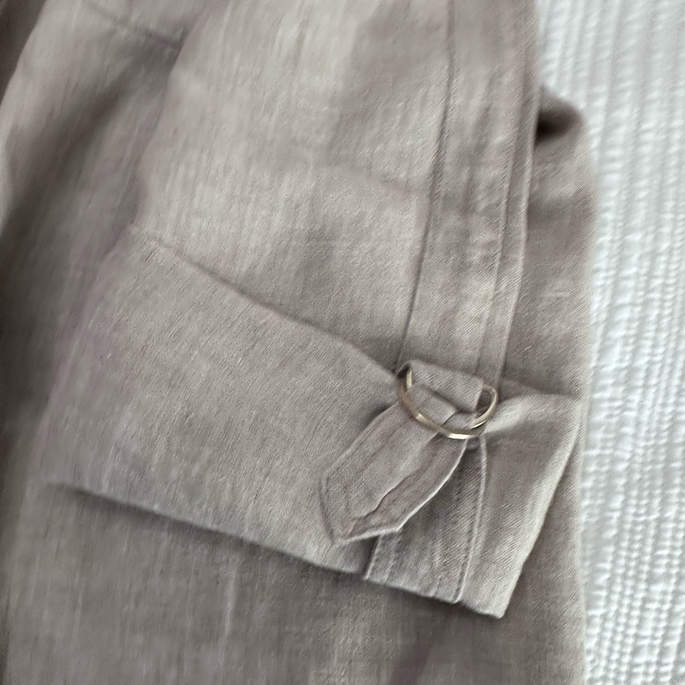 Jones New York Light Beige Linen-Blend Shirt . - Picture 4 of 7
